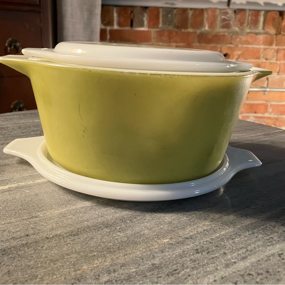 Pyrex 474, 473 olive verde with casserole dish with lids - Picture 2 of 15